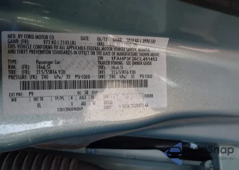 2012 Ford Focus Se from USA, damaged, VIN 1FAHP3F26CL451452